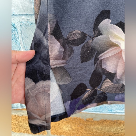 JOHNNY WAS GREY PEONY PUFF SLEEVE MOCK NECK TOP SIZE 3X - Picture 5 of 11